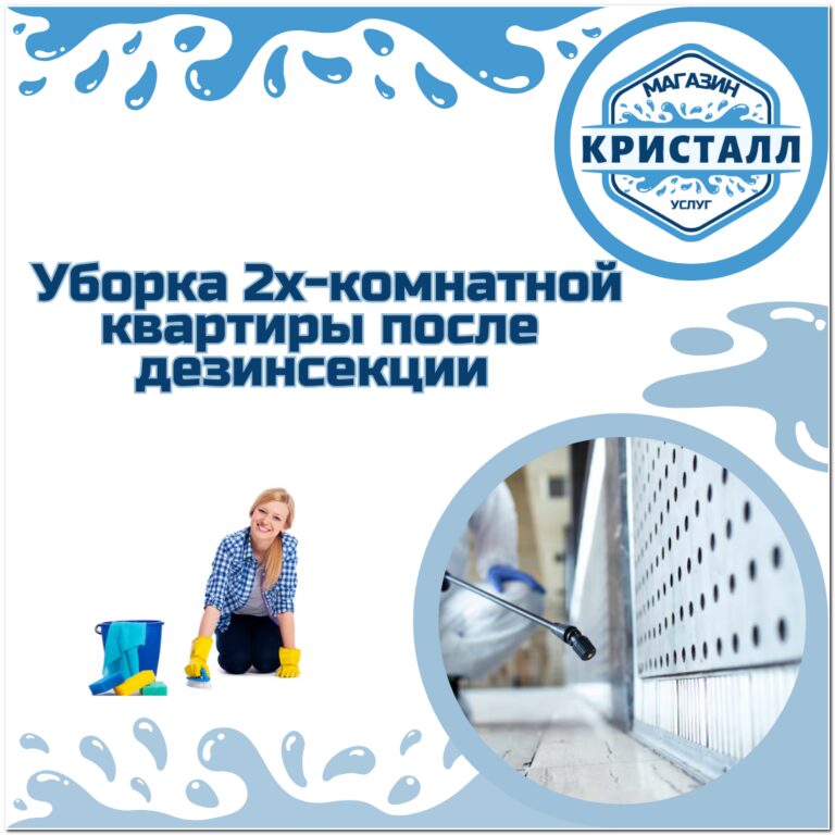 уборка 2х-комнатной квартиры после дезинсекции