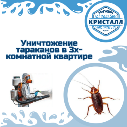 уничтожение тараканов в 3х-комнатной квартире