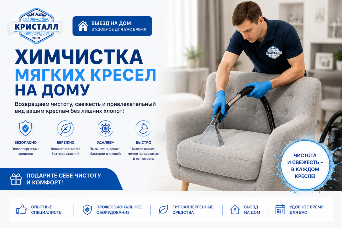 химчистка кресел на дому СПБ