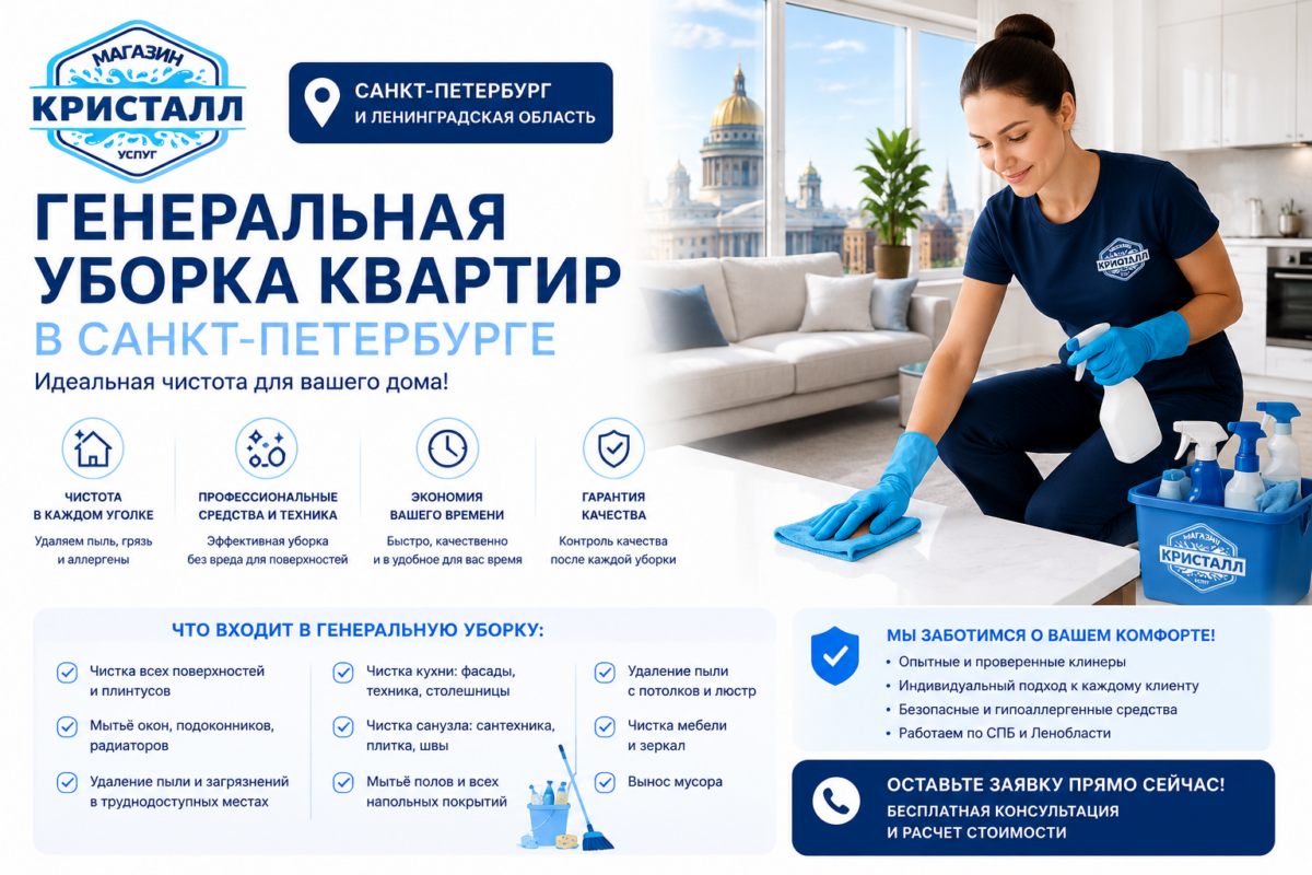генеральная уборка квартир в СПБ
